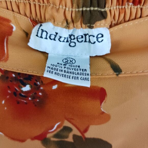 Indulgence Floral.print orange open side Maxi skirt size 2X - Picture 2 of 5